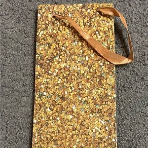 Rabbit Gold Glitter Sparkle Wine Gift Bag 4.5” x 14.5” x 4”